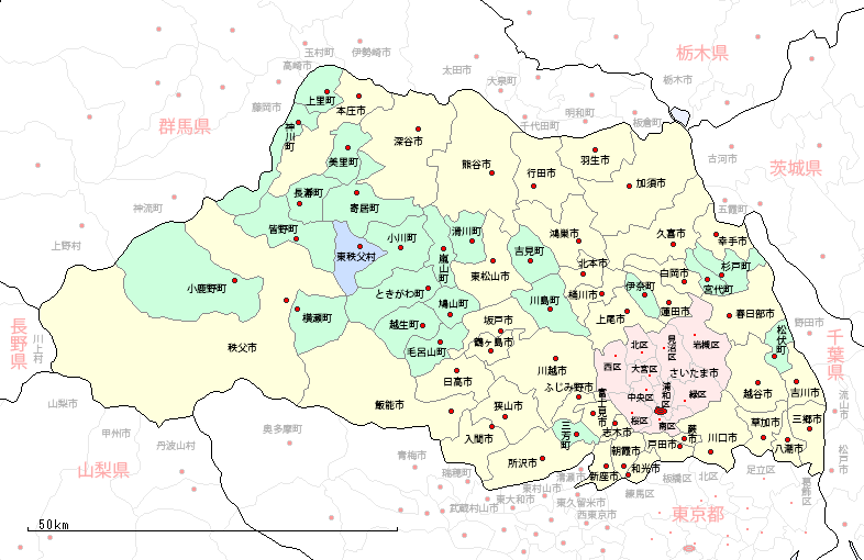 埼玉県の地図